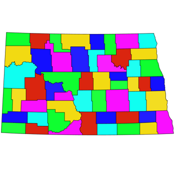 Map of North Dakota png