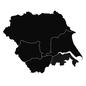 Yorkshire and the Humber silhouette map png