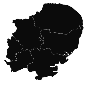 East Anglia or East of England administrative map png