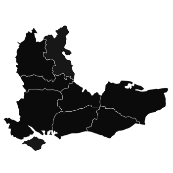 South East England black silhouette map png