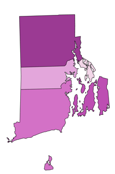 Pink Rhode Island map png