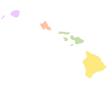 counties map of Hawaii, blank Map, png