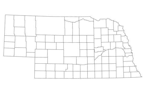 Nebraska County map outline png