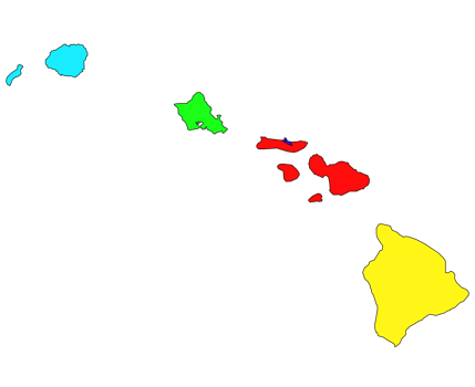 Colored Hawaii map png