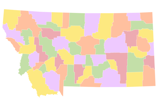 Montana map with all county png