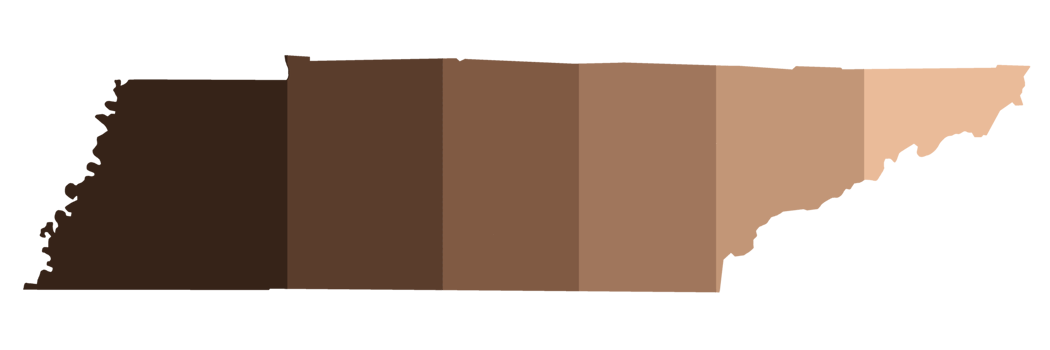 brown colour set, Tennessee State Map png
