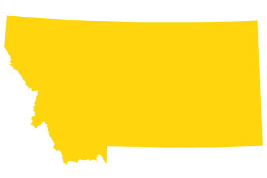 Montana solid yellow map png