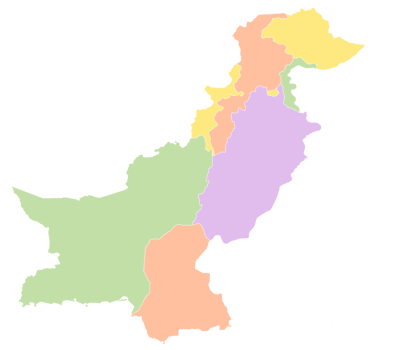 Pakistan administrative map with pok, pakistan map, states highlighted by different colours png