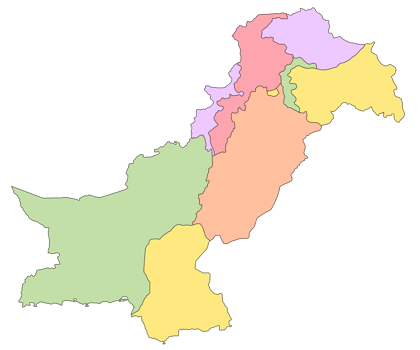 province map of Pakistan, blank Map png