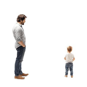Worried parent watching their child take their first steps, conveying emotion and parental concern png