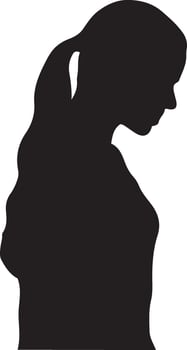 silhouette of a woman with a ponytail vector