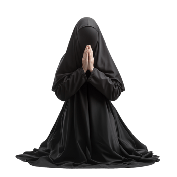 nun praying on a transparent background png