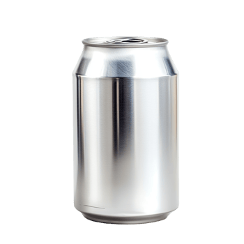 An aluminum soda can against a transparent background png