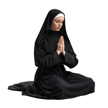 nun praying on a transparent background png