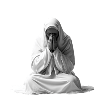 nun praying on a transparent background png