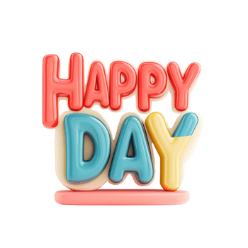 Happy Day 3D Text png