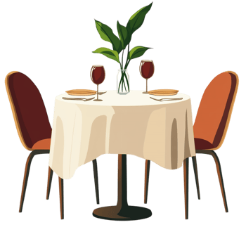 Hand dining room vector clipart on a transparent background png