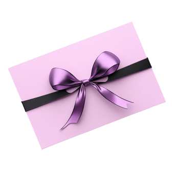 purple and pink gift card on a transparent background png
