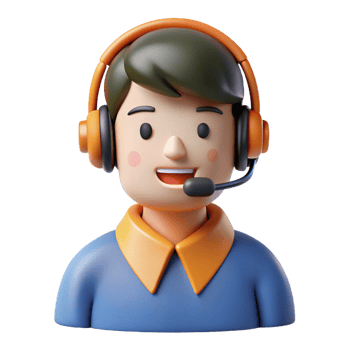 Friendly 3D Cartoon Customer Service png