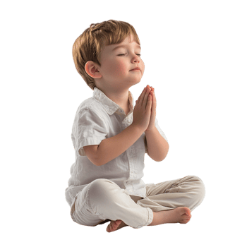 boy kid praying on a transparent background rendered in 8K high detail png
