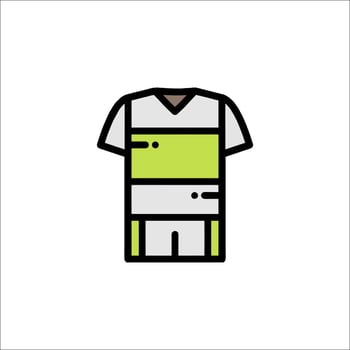 A soccer shirt with a green stripe on it vector