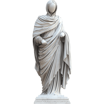 A statue wearing a scarf against a transparent background png