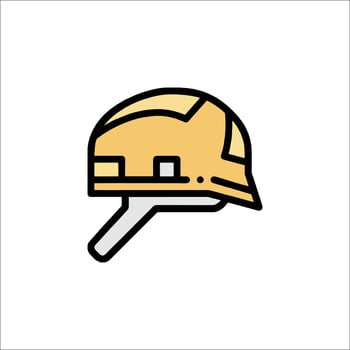 A yellow construction helmet icon on a white background vector
