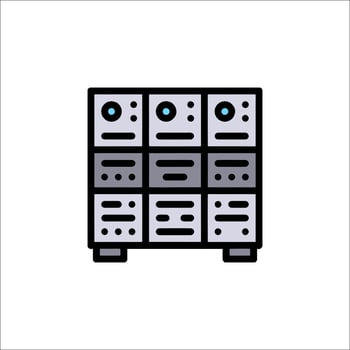 Server rack icon illustration vector