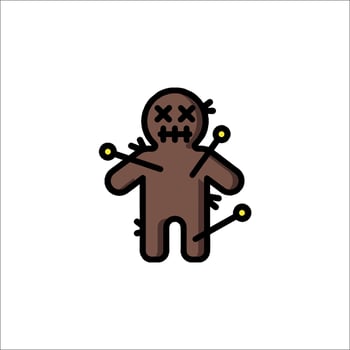 A gingerbread man with pins in his head vector
