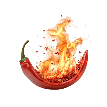 Flaming Chili on transparent background png