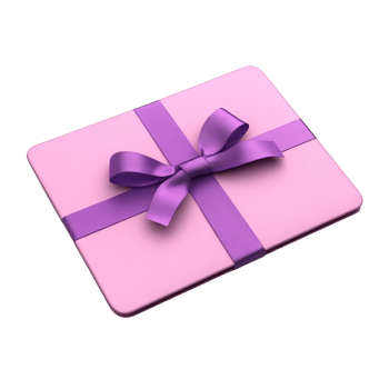 purple and pink gift card on a transparent background png