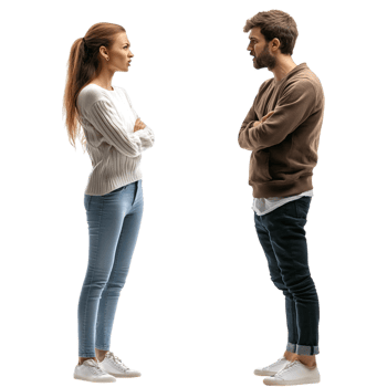 Couple Arguing on transparent background in 8K Resolution png