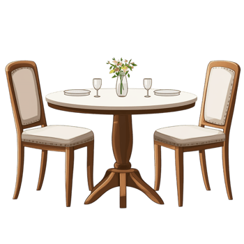 Hand dining room vector clipart on a transparent background png