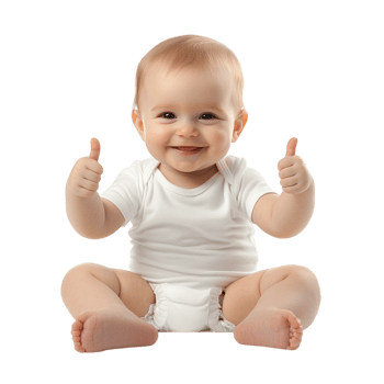 Baby Giving Two Thumbs Up on transparent background png