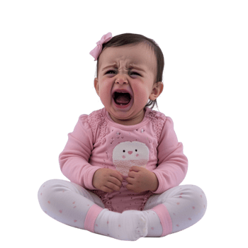 Crying Baby Girl on transparent background png