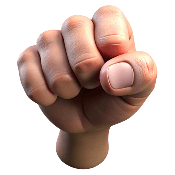 3D Render of a Clenched Fist - Power, Strength png