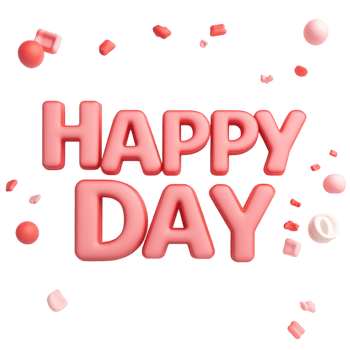 Happy Day 3D Text png