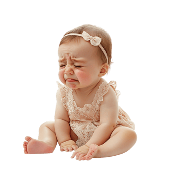 Crying Baby Girl on transparent background png