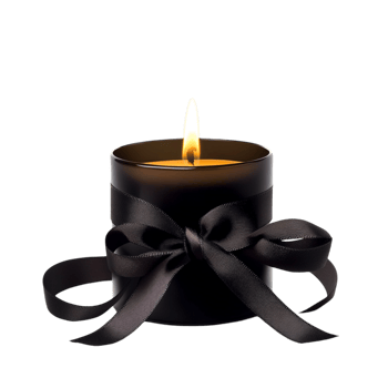 Candle with ribbons art isolated on transparent background png