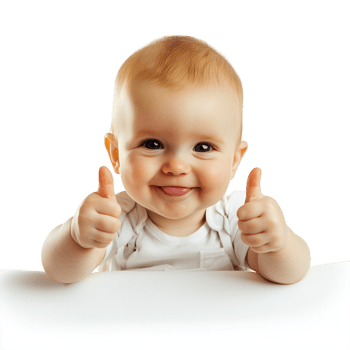 Baby Giving Two Thumbs Up on transparent background png