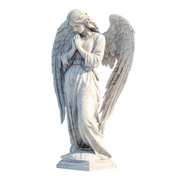 An angel against a transparent background in high resolution png