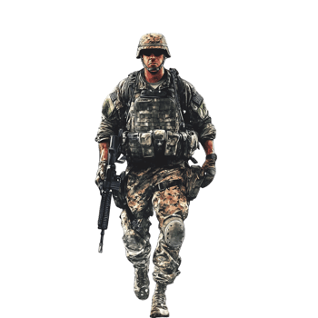 Memorial Day Poster with Soldier Holding Flag on transparent background png