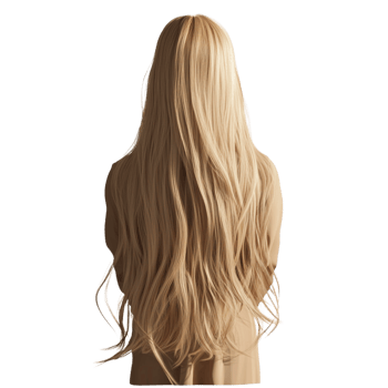 A woman with long blonde hair against a transparent background png