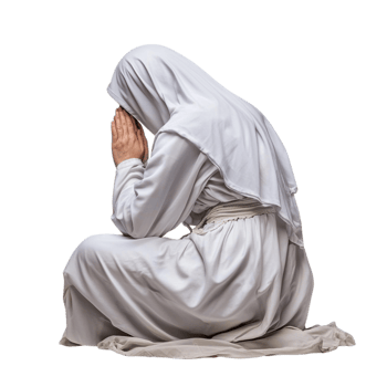 nun praying on a transparent background png