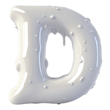 PNG Alphabet 'D' in Abstract Style Isolated Against a Transparent Background for MILKY, or Unique Typography Applications