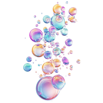 high detailed bubbles on a transparent background png