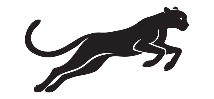 Leaping Black Panther Silhouette Illustration for Wild Designs vector