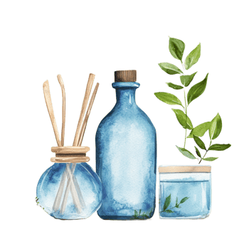 watercolor illustration of zero waste, eco-friendly product concept, emphasizing sustainability and environmental consciousness png