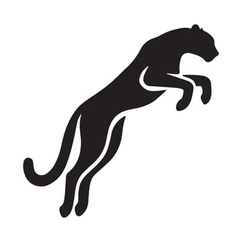Leaping Cheetah Silhouette Powerful Illustration vector