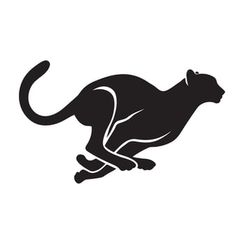 Running Cheetah Silhouette Illustration Speed and Agility Icon vector